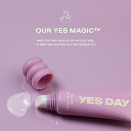 YES DAY Lip Sweetie Lip Mask shown with Yes Magic formula messaging.