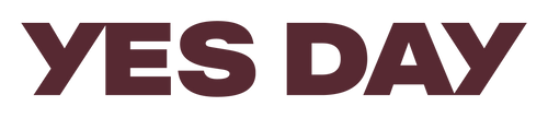 YES DAY logo in a warm brown color.