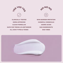 YES DAY Whip Dream Moisturizer texture swatch formula benefits shown beside gentle, skin-friendly icons.